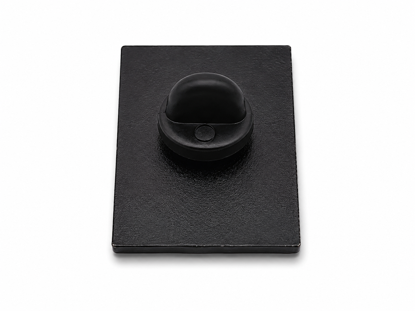 Black enamel pin badge back with circular clutch and post