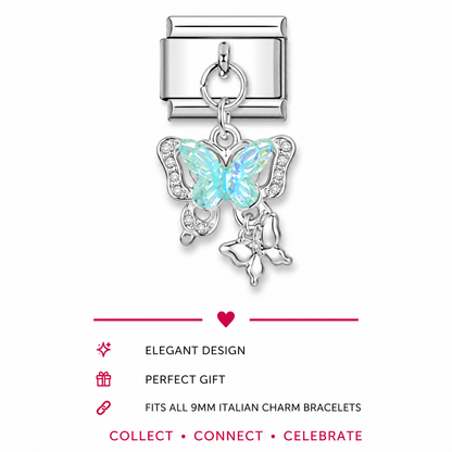 Butterfly Dangle Italian Charm | 9mm | Fits All Modular Bracelets