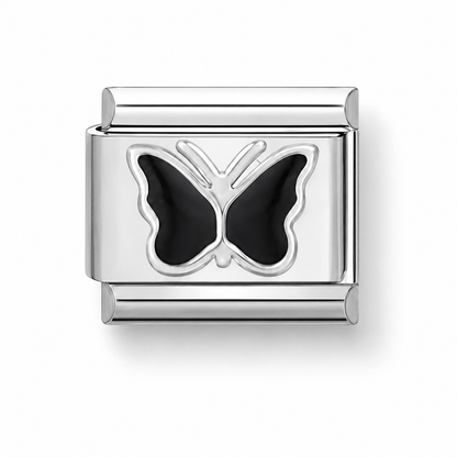 Butterfly Italian Charms | Black | 9mm | Fits All Italian Bracelets