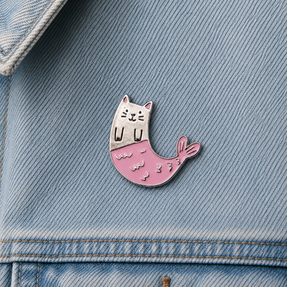 Mercat Cat Mermaid Enamel Pin Badge