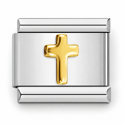 Gold Cross Italian Charm | 9mm | Fits All Italian Bracelets