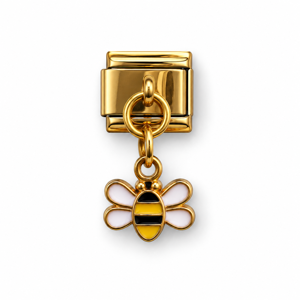 Gold Bee Dangle Italian Charm | 9mm | Fits All Italian Bracelets