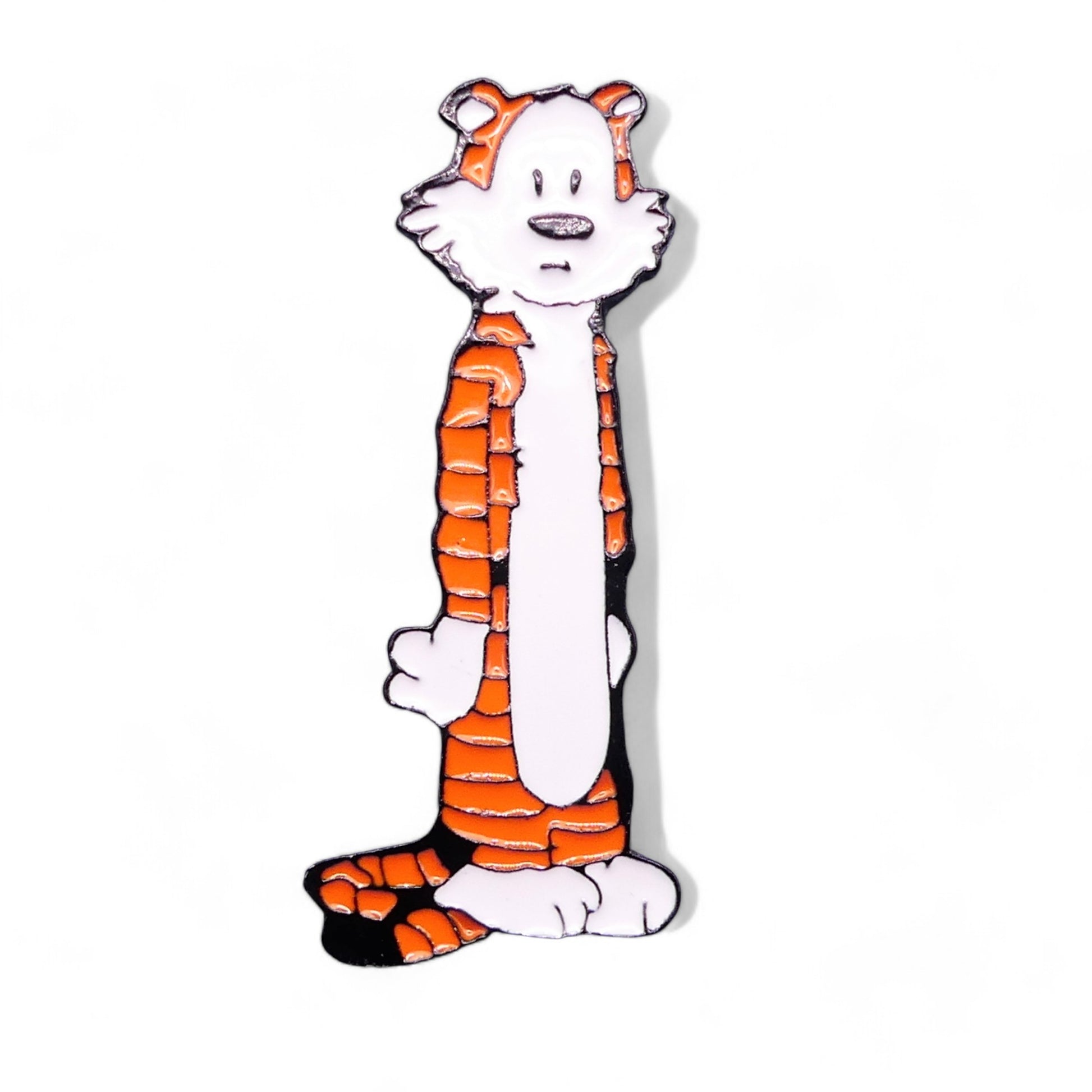 Cartoon character with hobbs cat orange and white stripes Enamel pin badge 