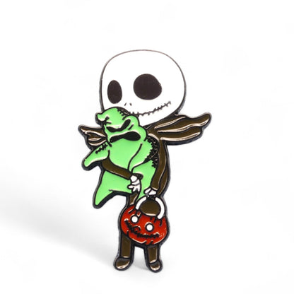 Nightmare Before Christmas Jack Skellington and Green Oogie Boogie Enamel Pin Badge