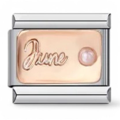 June birthstone italian charm