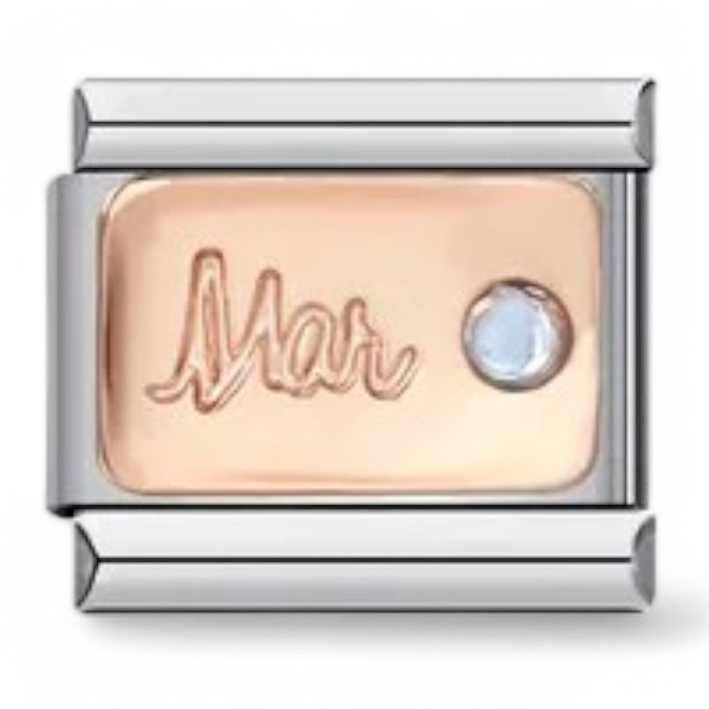 March birthstone italian charm