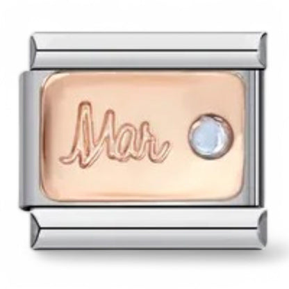 March birthstone italian charm