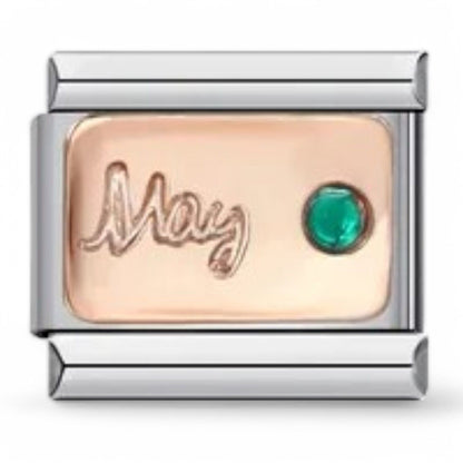 May birthstone italian charm