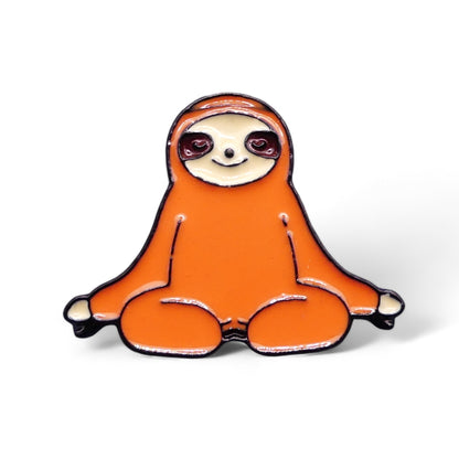 Sloth Meditating in zen Yoga position Enamel Pin Badge