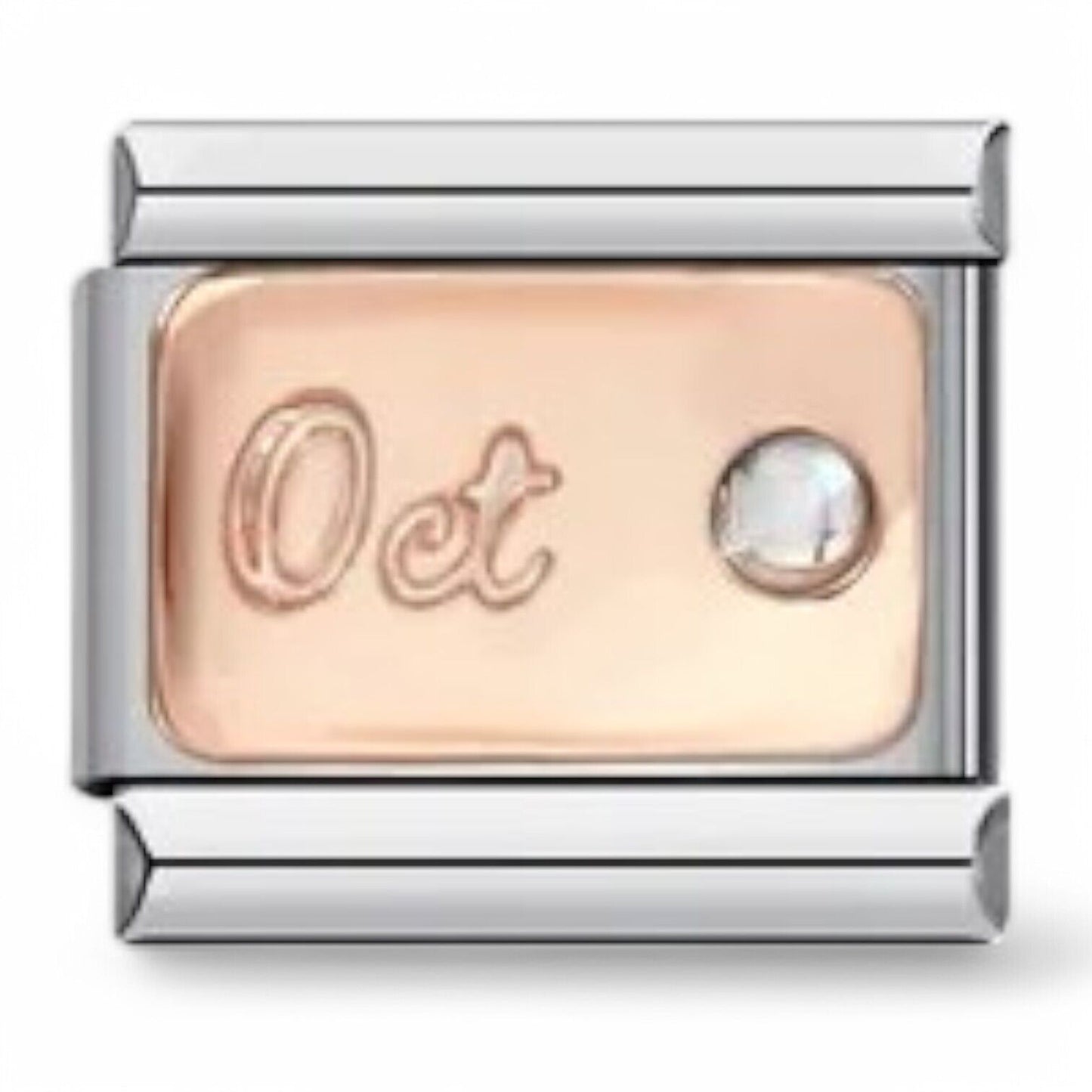 October birthstone italian charm