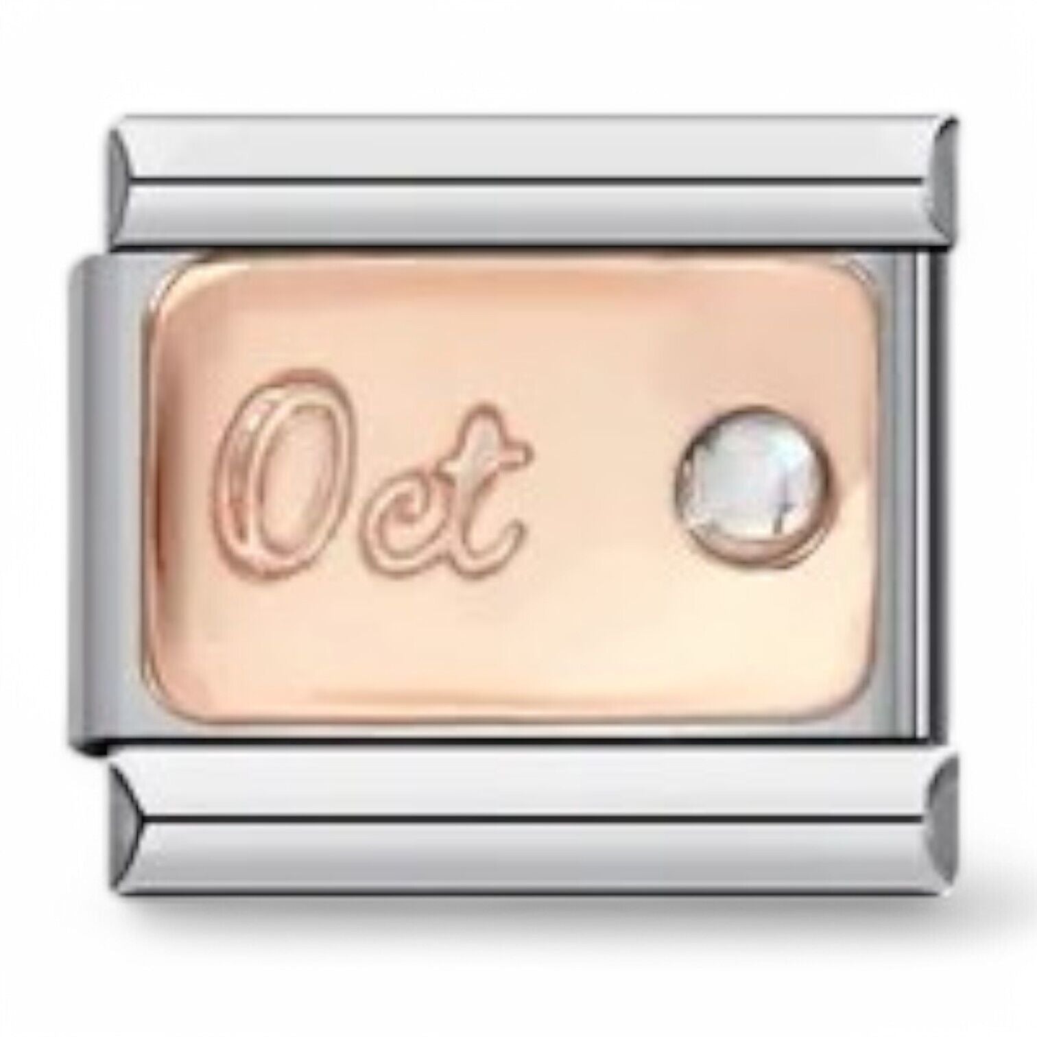 October birthstone italian charm