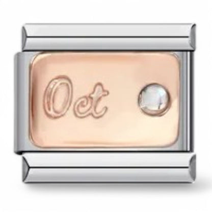 October birthstone italian charm