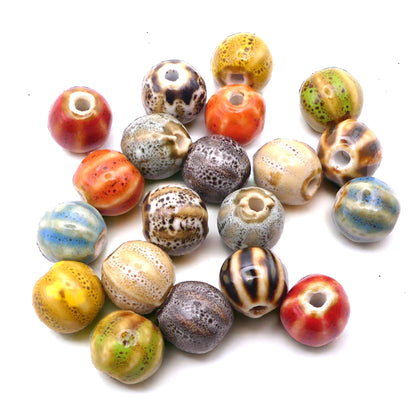 20 large Ceramic beads, 11mm ceramic beads with 2.5mm hole