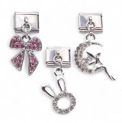 Fairy And Rabbit Crystal Dangle Charm