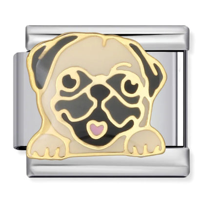 Pug Dog Italian charm