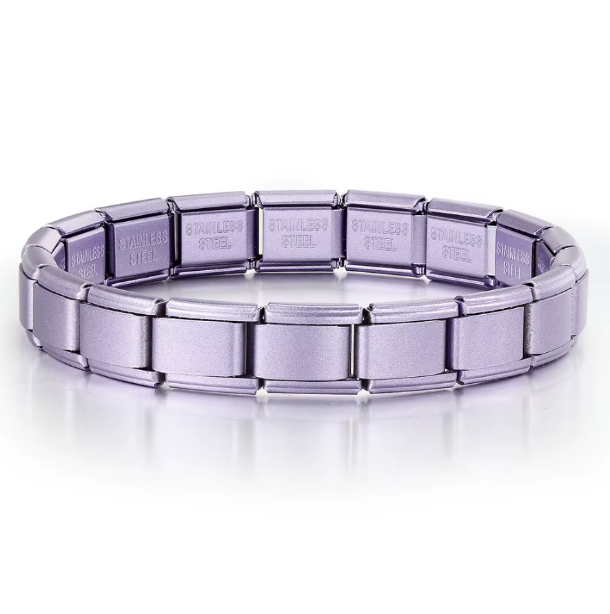 Purple Italian charm starter bracelet