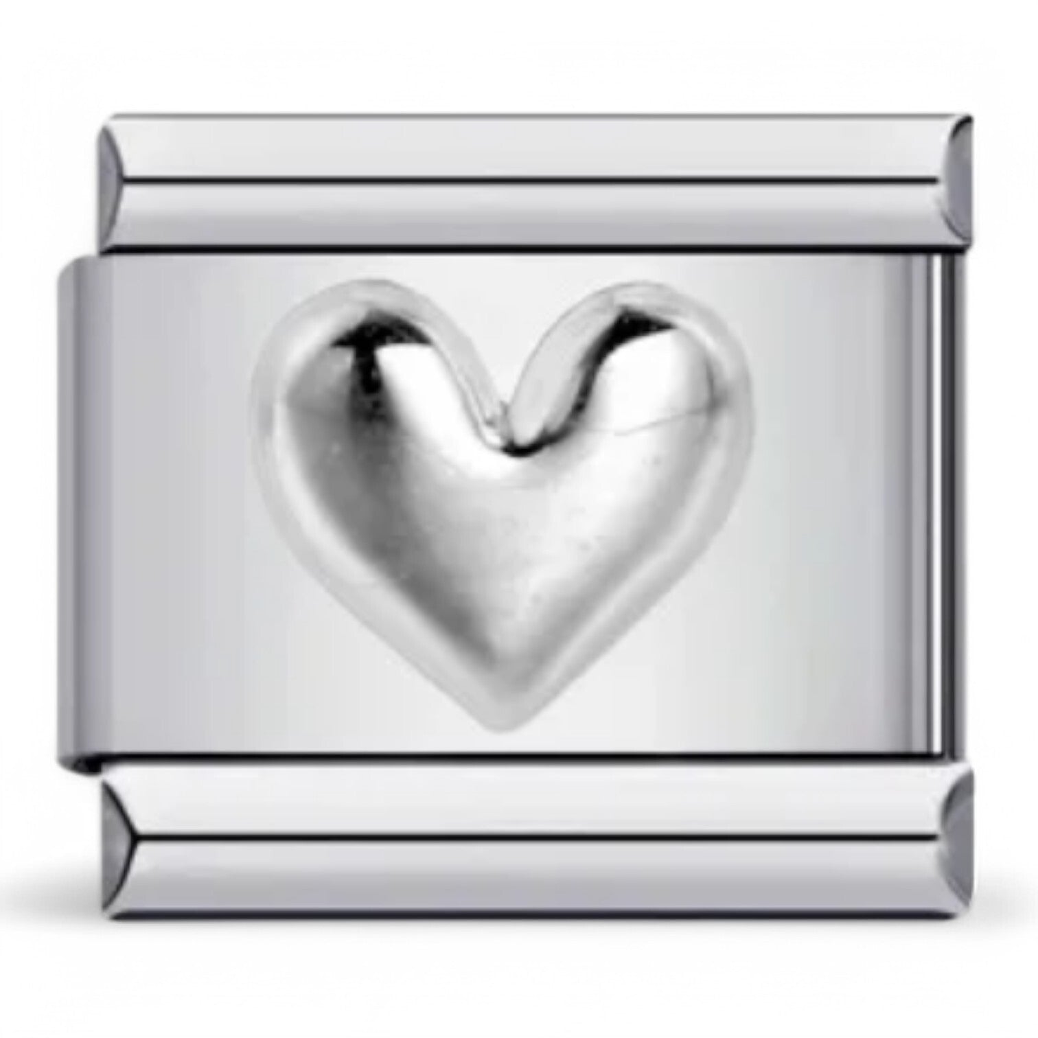 Silver heart italian charm