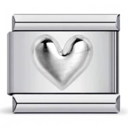 Silver heart italian charm