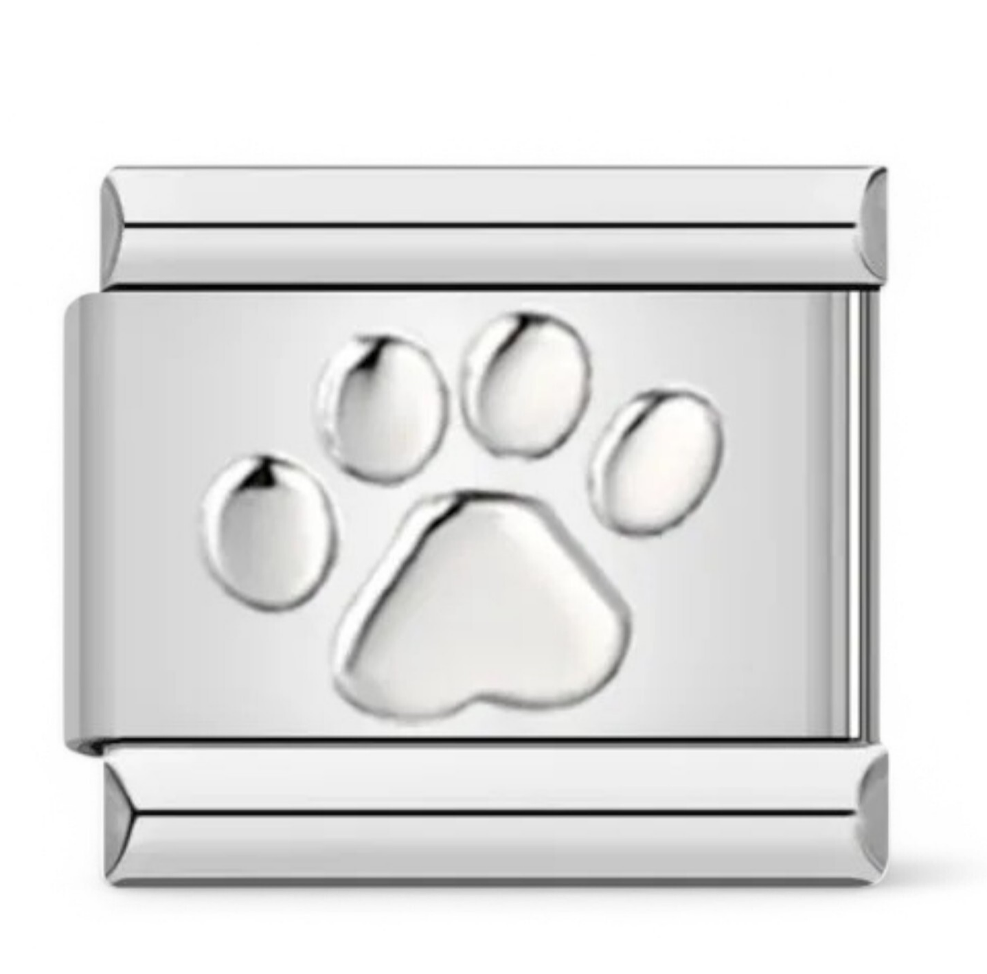 Silver paw print  italian charm