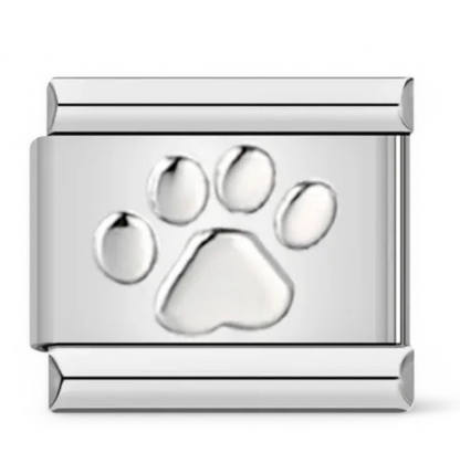Silver paw print  italian charm