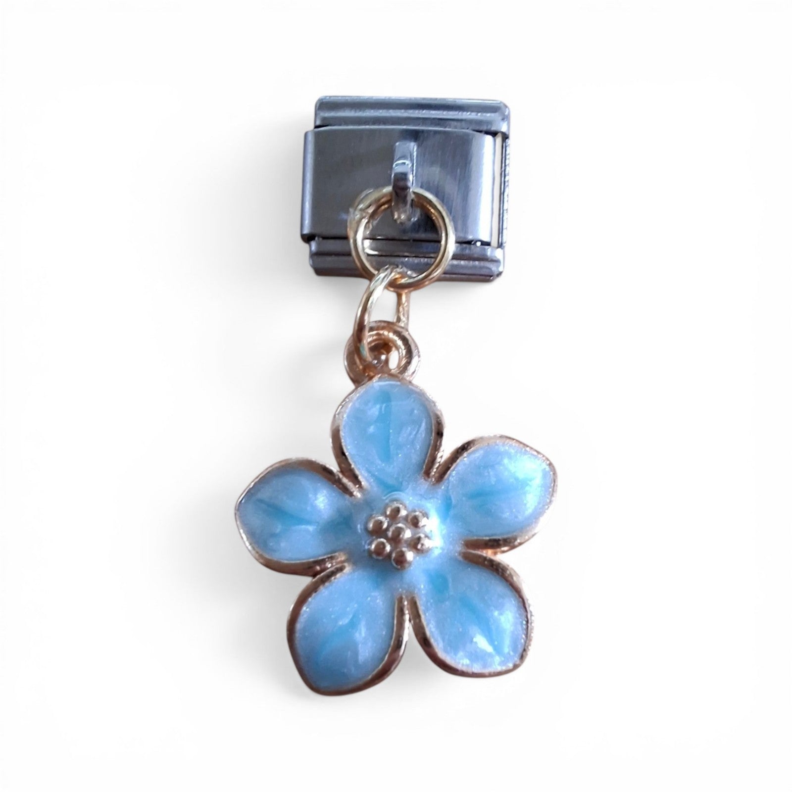 Turquoise flower italian dangle charm
