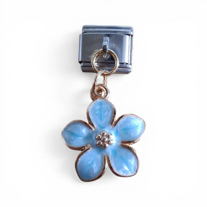 Turquoise flower italian dangle charm