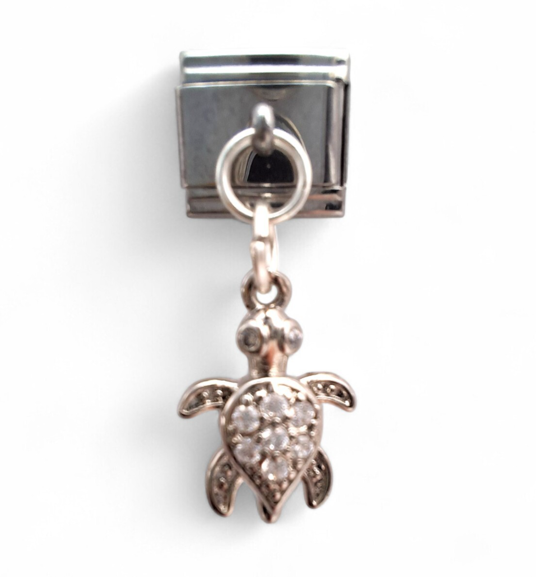 cz Turtle Italian dangle charm 