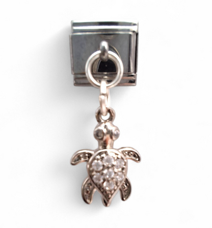 cz Turtle Italian dangle charm 