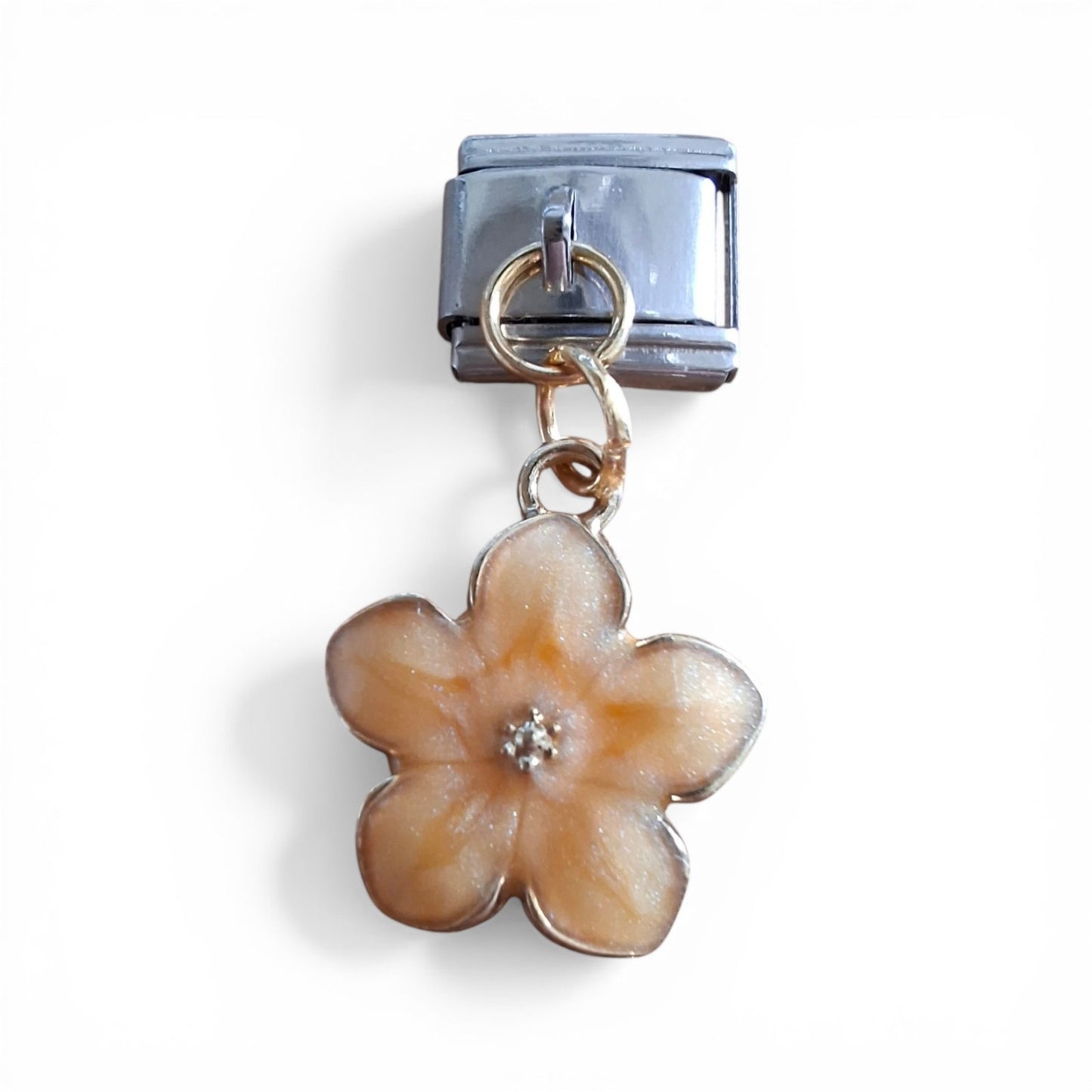Yellow flower italian dangle charm