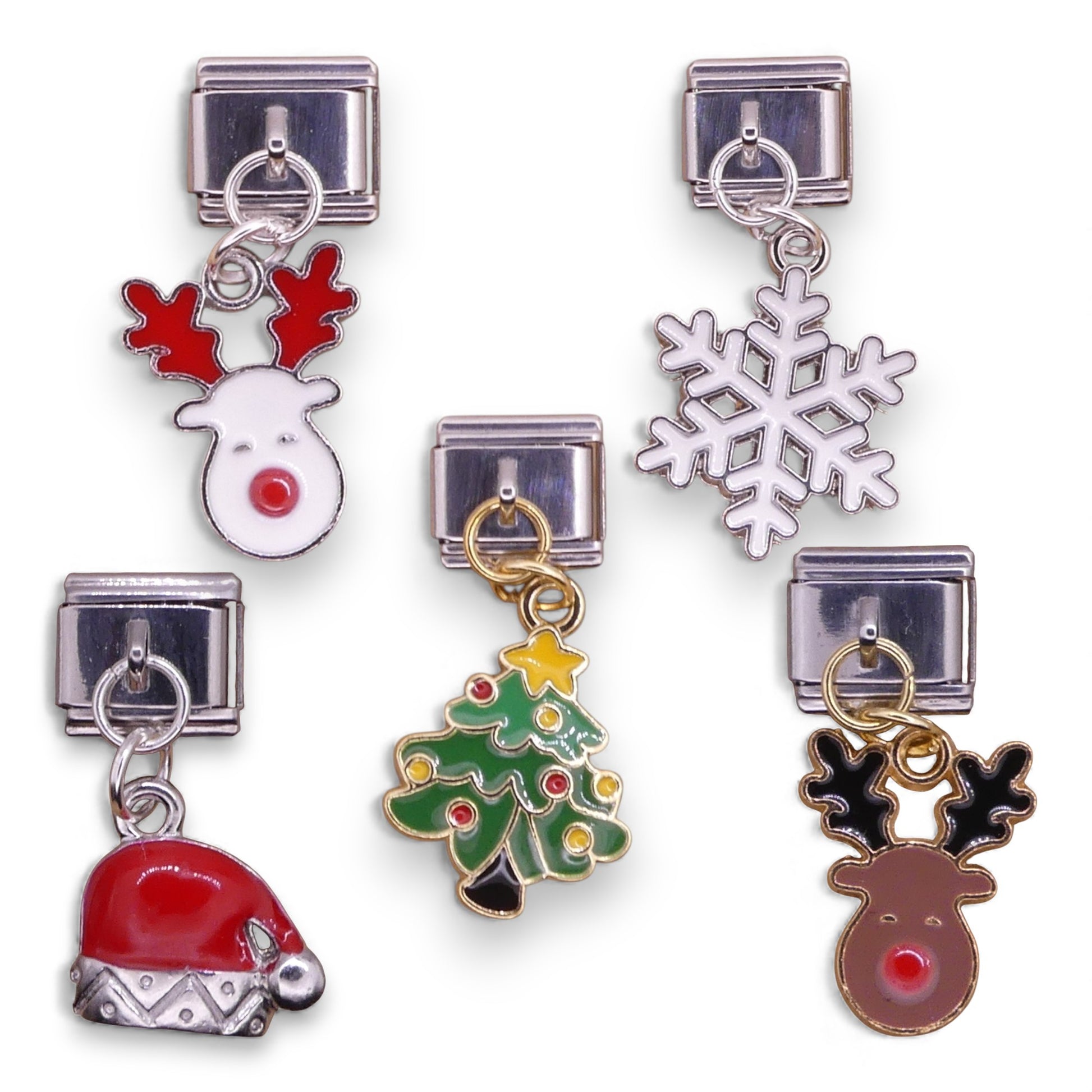 Christmas-themed Italian charms charms