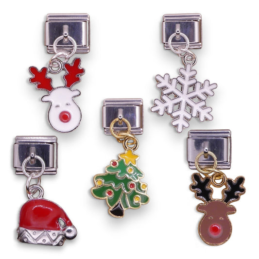 Christmas-themed Italian charms charms