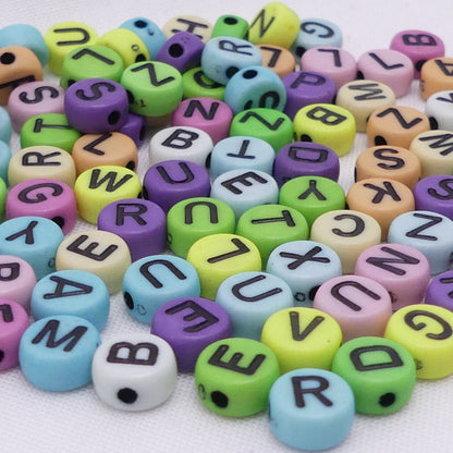 100 Pastel Alphabet Beads Random Mixed