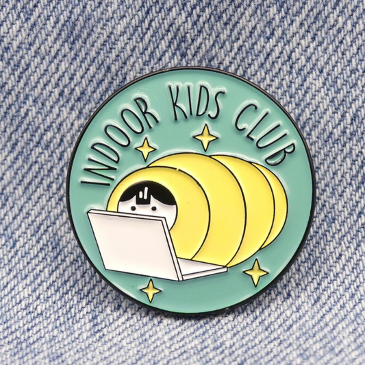 Indoor Kids Club Enamel Pin Brooch Funny Children's pin badge