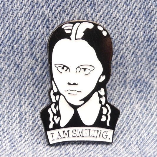 Wednesday Addams I AM SMILING  Enamel Pin Badge