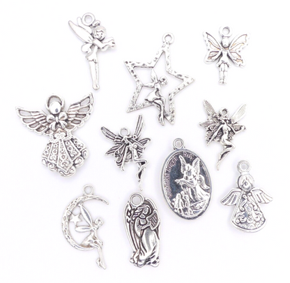 10 Mixed Fairy Angel Tibetan Silver Metal Charms