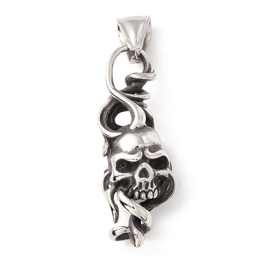 Single Stainless Steal Skull Pendant Metal Charms