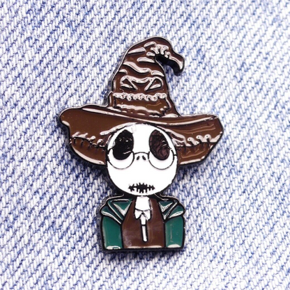 Nightmare Before Christmas Jack Skellington Harry Potter Sorting Hat Pin Badge