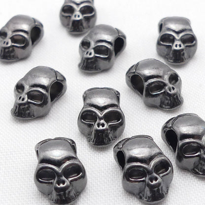 10 Skull Beads Spacer Beads In Gunmetal