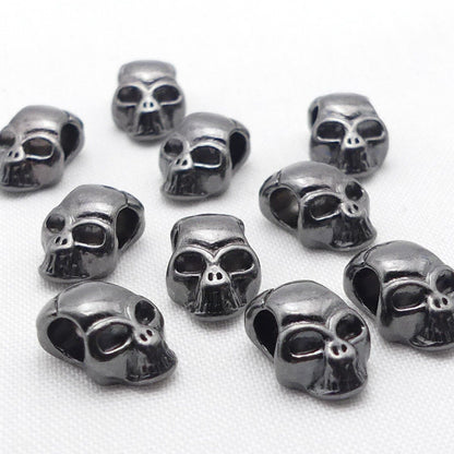 10 Skull Beads Spacer Beads In Gunmetal