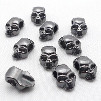 10 Skull Beads Spacer Beads In Gunmetal