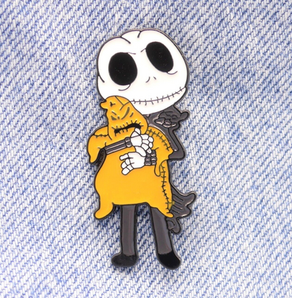 Nightmare Before Christmas Jack Skellington & Oogie Boogie Enamel Pin Badge