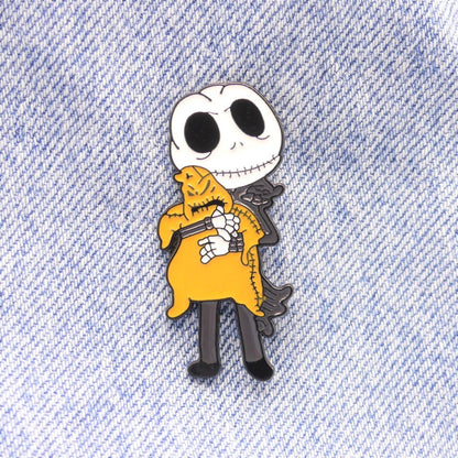 Nightmare Before Christmas Jack Skellington & Oogie Boogie Enamel Pin Badge