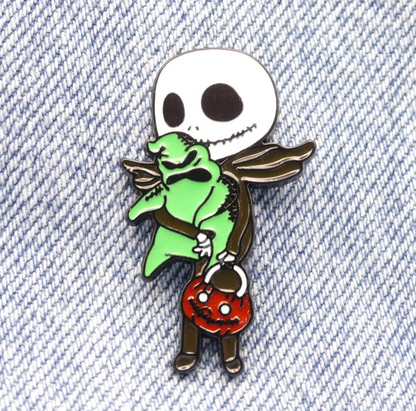 Nightmare Before Christmas Jack Skellington & Oogie Boogie Enamel Pin Badge