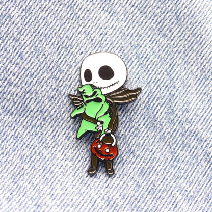 Nightmare Before Christmas Jack Skellington & Oogie Boogie Enamel Pin Badge