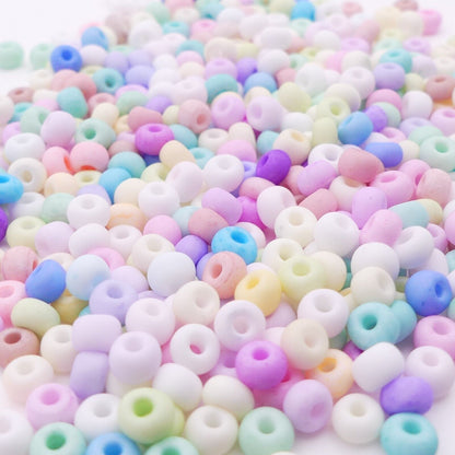 30g 4mm Mixed Pastel Glass Seed Beads Multicoloured 6/0