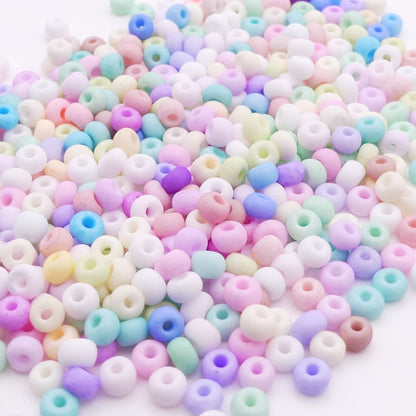 30g 4mm Mixed Pastel Glass Seed Beads Multicoloured 6/0