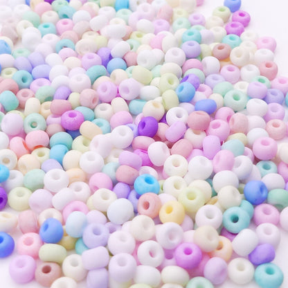 30g 4mm Mixed Pastel Glass Seed Beads Multicoloured 6/0