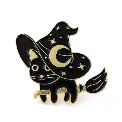 Witches Black Cat Enamel Pin Badge