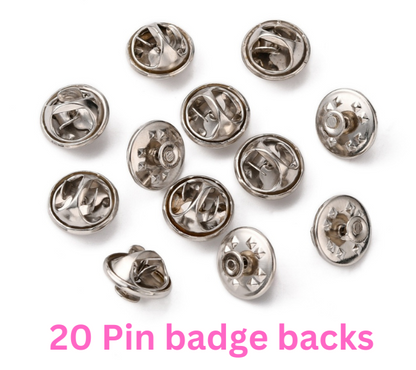 20 Pin Badge Butterfly Brooch Backs With Pins Silver Plated Lapel Pin