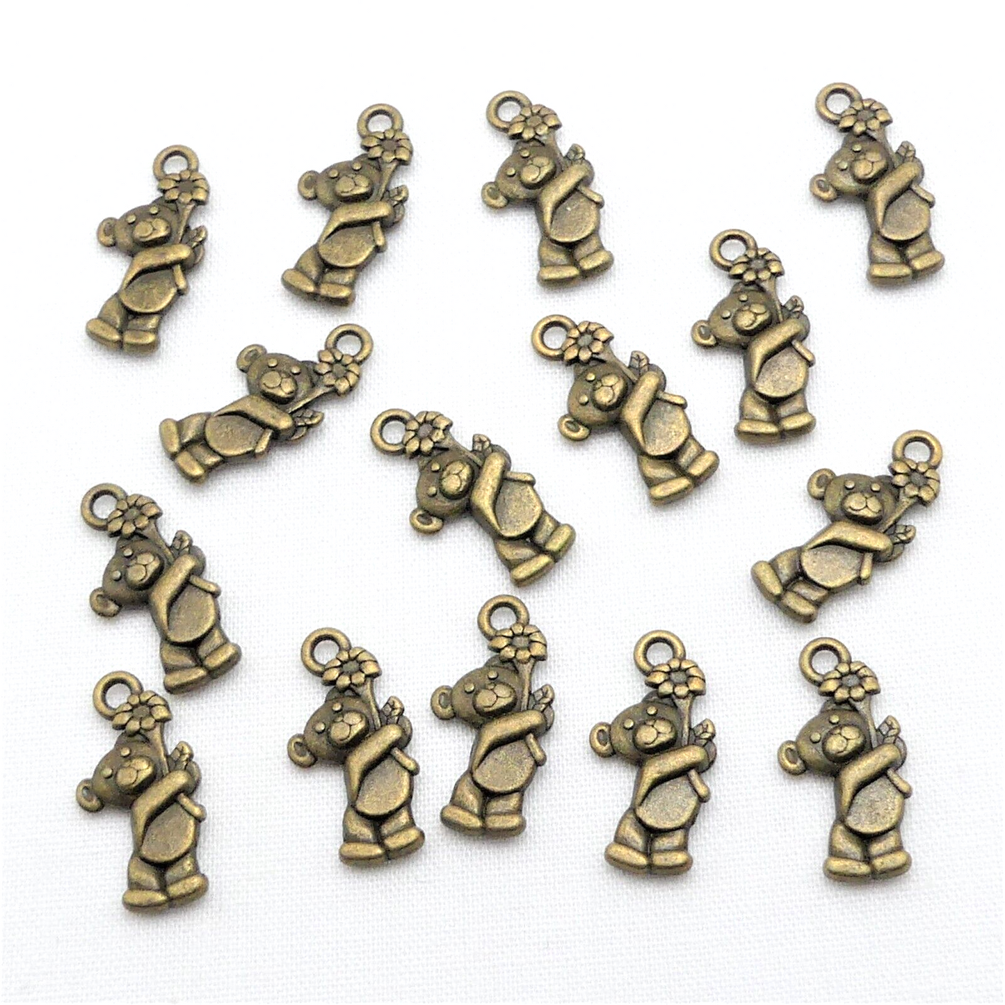 15 Tibetan Bronze Tone Teddy Bear Metal Charms